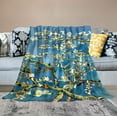 thumbnail image 2 of Nawypu  Soft Cozy Throw Blanket for Couch, Apricot Blossom Van Gogh Tree Flower, 2 of 6