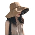thumbnail image 6 of SikaFu Fashion Casual Sun Bucket Hat Summer Women's Cap Wide Brim Foldable Vinyl Anti-UV Flat Fisherman Cap Panama Female Hat Gorros, 6 of 6