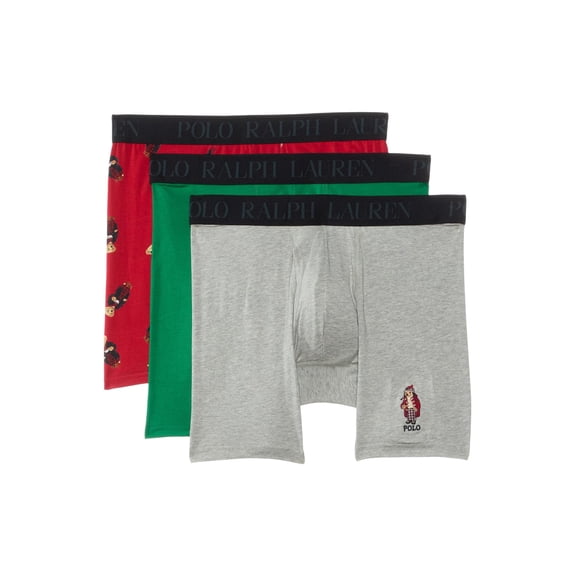 POLO RALPH LAUREN Mens Bear Boxer Brief 3-Pack Multicolor Large