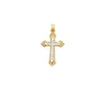 thumbnail image 5 of JewelStop 14k Yellow & White Gold Diamond-Cut Cross Pendant, 2.8gr., 5 of 5