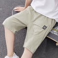 thumbnail image 4 of NIEWTR Boys Casual Cargo Shorts Lightweight Cotton Shorts with Pockets for Outdoor Adventure Play(Grey,7-8 Years), 4 of 9