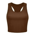thumbnail image 2 of Hpapadks Women Tank Tops Casual Solid Hiking Sleeveless Vest Tanks Workout Yoga Crop Tops Camisole Tops for Women Brown L, 2 of 4