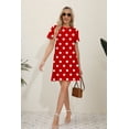 thumbnail image 4 of 2024 Nouvelle Robe d'Été Élégante Mode Décontractée Imprimée Ajustée Manches Courtes Col Rond Midi Robe de Bureau Femmes FJH, 4 of 5