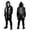 1-Black1296, variant on Halloween Split‑Tone Howling Wolf Print Coat for Toddler Boys Open‑Front Hooded Casual Kid Jackets