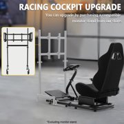 Marada Racing Simulator Cockpit with Black Seat Adjustable Fit Logitech G25 G27 G29 G920