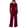 thumbnail image 3 of Ygbgbb Womens V Neck Cami Stripe Print High Waist Wide Leg Jumpsuit with Side Pockets for Beach Wine XXL, 3 of 3