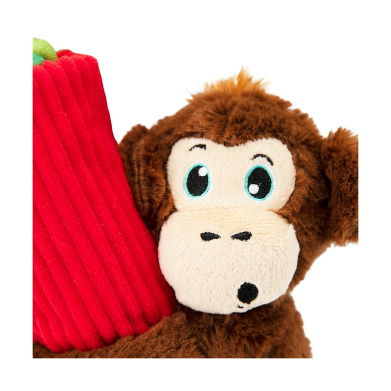 Woozapet Minimalist Squeaky Interactive Dog Toy Monkey