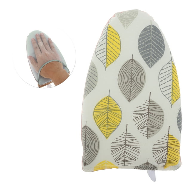 Guantes de planchado para vaporizar prendas con patrón de hojas, tabla de planchar para ropa amarilla