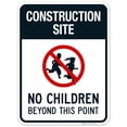 thumbnail image 1 of Construction Site No Children Beyond This Point Sign, Traffic Sign, 18x24 Aluminum, 1 of 1