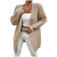 thumbnail image 1 of IROINID Women's Cardigans Sweater Solid Color Leisure Mid-Length Long Sleeve Knitting Cable Sweaters Tops, 1 of 6