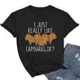 thumbnail image 2 of Trendfront Womens Summer Crew Neck Short Sleeve Tops Casual Cute Cartoon Character Graphic Tees Pattern Printed Style Holiday Wear T-Shirts, 2 of 4