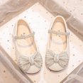 thumbnail image 6 of WERYOUNG Girls Sandals Summer Sparkly Versatile Rhinestone Bow Flat Sole Princess Shoes Girls Classic Party School Sandal,White,8-8.5 Years, 6 of 8