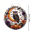 thumbnail image 3 of Halloween Diamond Art Hanging Kits for Adults Beginners, DIY Acrylic 5D Special Shaped Crystal Diamond Gem Art Painting Hanging Ornament for Home Wall Decor and Gift (Halloween Owl), 3 of 7
