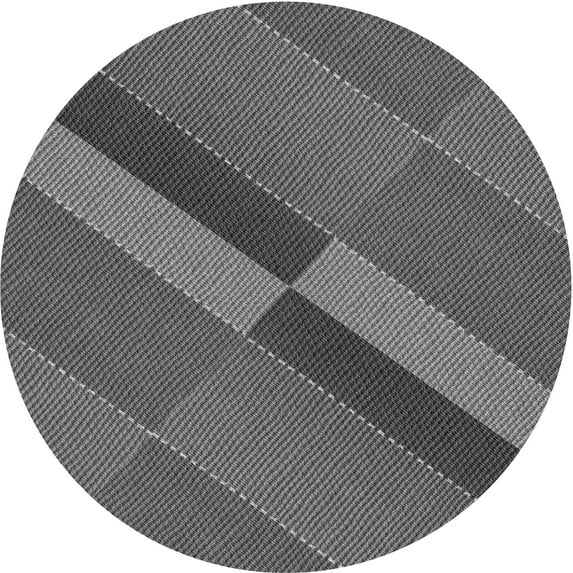 Ahgly Company Machine Washable Indoor Round Transitional Gunmetal Gray Area Rugs, 3' Round