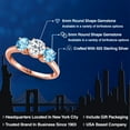 thumbnail image 2 of Gem Stone King 18K Rose Gold Plated Silver White Topaz and Swiss Blue Topaz Engagement Ring for Women | 2.20 Cttw | Round 6MM | Gemstone November Birthstone | Size 8, 2 of 6