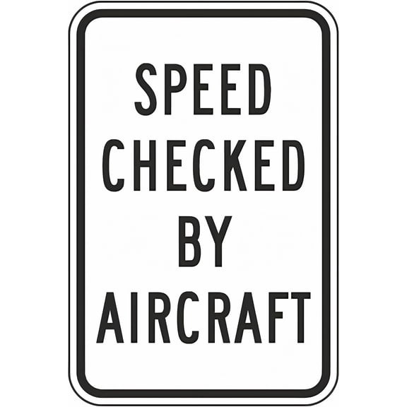 Speed Checked by Aircraft Tin Sign - 8"x12" Vintage Metal Warning Sign, Traffic Enforcement Decor for Home Farm Bar Coffee Shop Club Road