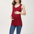 thumbnail image 3 of Ohufall Maternity Shirts for Women Plus Size Summer Solid Color Casual Round Neck Nursing Tank Top Women's Stretchy Loose Fit Sleeveless Pregnancy Tops, 3 of 6