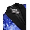 thumbnail image 4 of COOFANDY Men's Shiny Sequins Suit Jacket Blazer One Button Banquet Prom Tuxedo New Year Dinner Party Tuxedo Blazer, 4 of 9