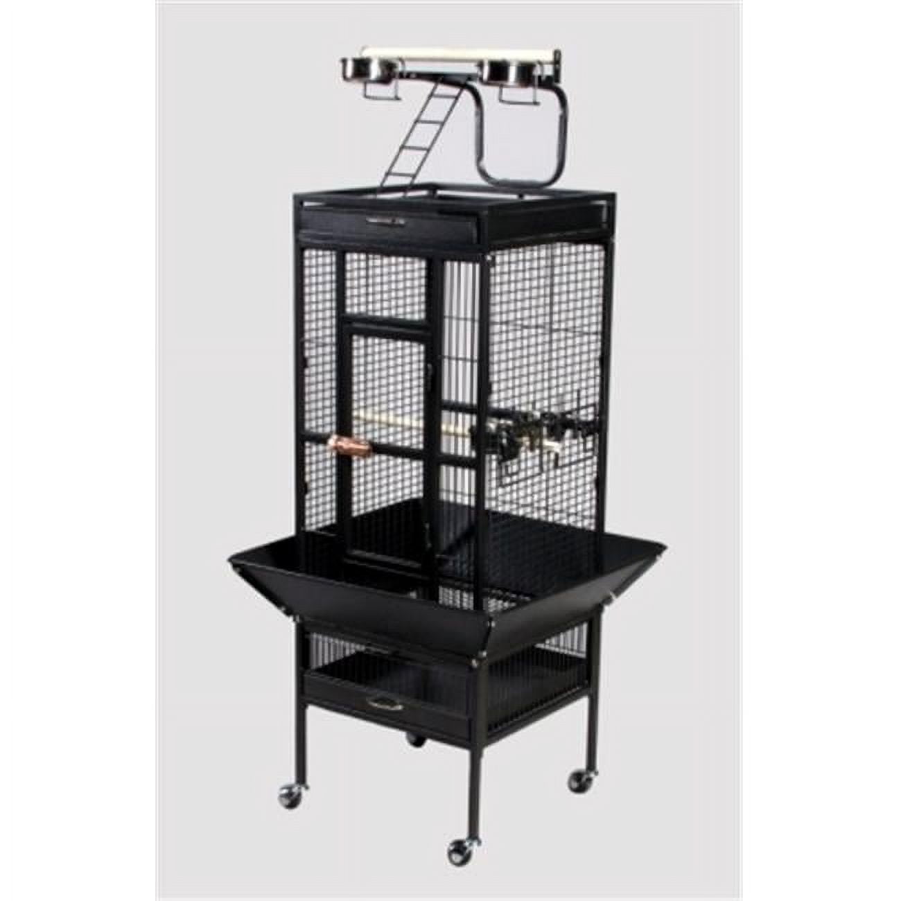 Prevue Wrought Iron Parrot Cage, Black