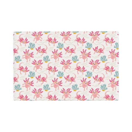 

Table Placemats Set of 4 - Cute Axolotl 12x18 In Faux Linen Double Heat Resistant Place Mats Cloth Indoor/Outdoor Placemats Washable Table Mats for Dining Kitchen Party