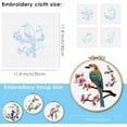 thumbnail image 3 of 4 Sets Embroidery Kit for Beginners,Hummingbird and Flower Cross Stitch Set for Include Embroidery Cloth Hoops Threads for Craft Lover Hand Stitch (Flowers and Birds), 3 of 4
