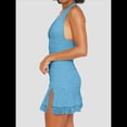 thumbnail image 4 of Vestido Corto Ajustado con Escote en V Profundo y Fruncido para Mujer, con Abertura Lateral y Dobladillo de , para Fiesta y Club, de Verano Azul L, 4 of 9