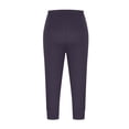 thumbnail image 3 of MLQIDK Pedal Pushers for Women Yoga Capri Pants Dressy Casual Knee Length Elastic Waist Ladies Leggings Trendy Summer Yoga Capri Pants with Pockets Dark Purple 3XL, 3 of 6