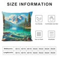thumbnail image 5 of Orinice  Blue Throw Pillow Cushion Cover, Tranquil View of Lake Tahoe Sierra Pines on Rocks with Turquoise Waters Shoreline, Decorative Square Accent Pillow Case,  White, 5 of 5