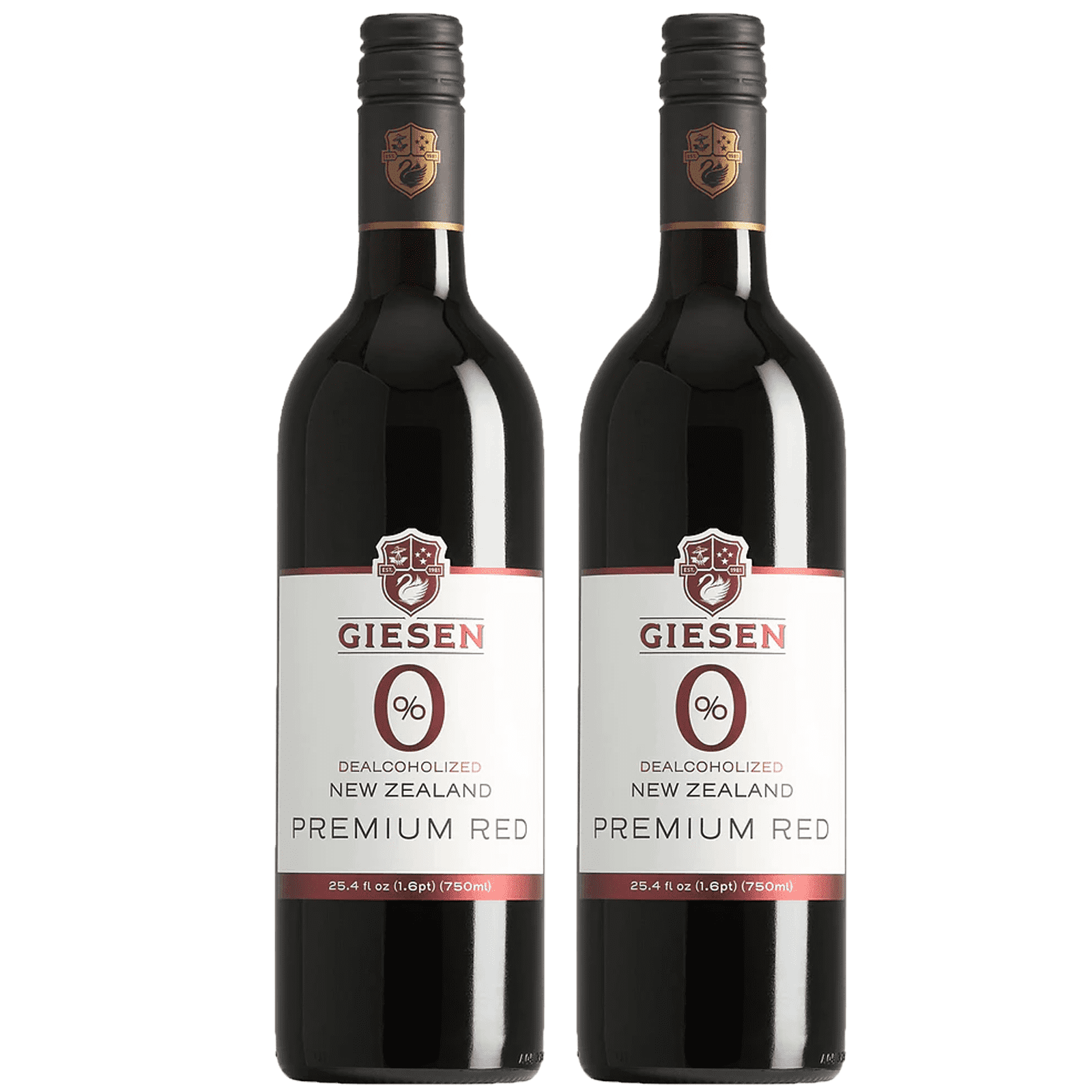 Giesen Non-Alcoholic Premium Merlot Cabernet Franc Red Blend - Premium Dealcoholized Red Wine from New Zealand | 2 PACK