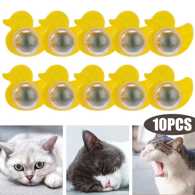 Pato Gato Lamiendo Bocadillos Giratorio Gato Masticar Juguete Suministros para (amarillo)