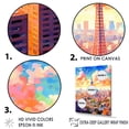 thumbnail image 3 of Designart "Modern Misty Urban Panorama" City Canvas Art Print, 3 of 7