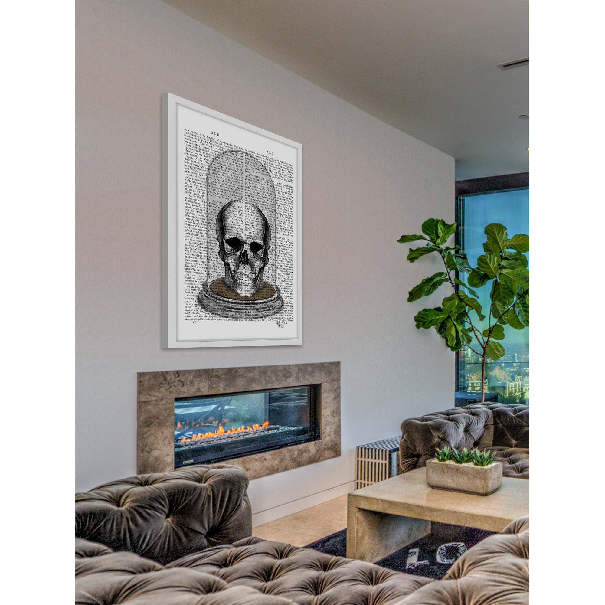 Marmont Hill "Skull in Bell Jar" Framed Painting Print