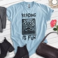 thumbnail image 2 of Reading Is Fun Necronomicon Shirt, Unisex Women's Men's Horror Movie Classic Film Lover Halloween Gift, Heather Light Blue, X-Small, 2 of 6