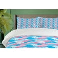 thumbnail image 4 of Ambesonne Abstract Duvet Cover Sets, Style Rain Clouds, 2-Queen, Sky Blue Pink and Lilac, 4 of 7