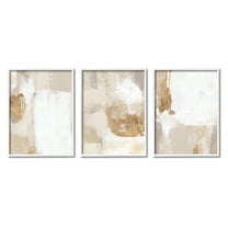 Stupell Industries Beige Modern Abstraction Abstract Painting White Framed Art Print Wall Art, 24 x 30, Set of 3