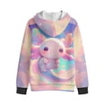 thumbnail image 4 of KUIFORTI Cute Axolotl Girls Sweatshirt Comfortable Hooded Zip Up Sweatshirts with Pockets for Girl Fleece-Lined Soft Fall Winter Outwear for Outdoor Activities, 4 of 6