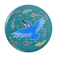 thumbnail image 1 of Kingfisher Bird Swimming with Fish Kitchen Refrigerator Locker Button Magnet, 1 of 5