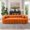 Orange, variant on 98.4'' White Corduroy Boneless 3-Seater Floor Sofa, Cloud Soft Upholstered Deep Seat Couch, Assembly-Free Cream Style Sofa with 2 Pillows for Apartment Small Spaces
