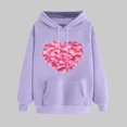 thumbnail image 2 of Goodeals Clearance,Petal Heart Printed Hoodies for Women Valentine's Day Sweatshirts Oversized Love Heart Shirt Pullover Shirts for Her(Purple,XXL), 2 of 5
