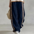 thumbnail image 2 of Admvng Women's Side Button Striped Wide Leg Pants Casual High Waist Lightweight Daily Trousers, 2 of 6