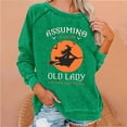 thumbnail image 2 of Rbaofujie Chandails à Capuchon Mignons Femmes Décontracté Manches Longues Col Rond Hauts Blouse Ample Imprimé Graphique Chandail Vert Chandail pour Femmes, 2 of 4