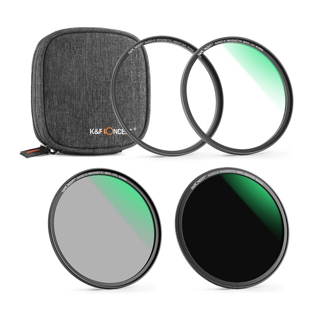 Placa ND K amp;F CONCEPT 3 filtros magnéticos ultra transparentes (filtro UV + filtro CPL + filtro ND1000) impermeable resistente a los arañazos con anillo adaptador bolsa de almacenamiento para lente K&F CONCEPT Placa ND