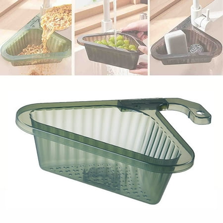 

Retractable Handle Sink Drain Shelf Fit For All Kitchen Sink Multifunctional Corner Riangular Sink Filter Swan Drain Rack For Kitchen Bathroom