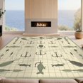 thumbnail image 2 of Design&I 3'x5' Washable Accent Rug Pet Friendly & Non-Slip Built-In Grip Fishing Tackle Grid Hook Lure Lake Cabin Border Fly Motif Vintage Flowing for Bedroom, Walk-in Closet, 2 of 7