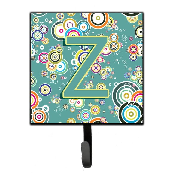 Letter Z Circle Circle Teal Initial Alphabet Leash or Key Holder