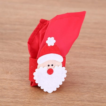 

Decorative Non Woven Fabric Napkin Holder Ring - 6Pcs/Set Serviette Circle with Fine Workmanship Ideal for Merry Christmas Santa Napkins on Your Dinner Table
