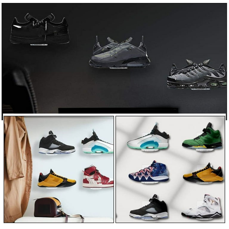6Pcs Floating Shoe Rack Sneaker Display Shelves Acrylic Shoe Display Shelf