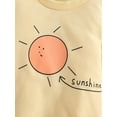 thumbnail image 5 of Qiylii Infant Baby Romper, Long Sleeve Cartoon Sun Pattern Triangle Bodysuit,0-24M, 5 of 9