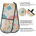 thumbnail image 2 of Yayeee Double Oven Mitt Kitchen Heat Resistant Baking 35" x7" Quilted Glove, Pink Abstract Pattern, 2 of 6