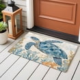 thumbnail image 4 of Sea Turtle Washable Area Rug 2x3 111 Marine Animal Blue Gradient Low-Profile Area Rugs with Non Slip Backing Indoor Floor Carpet for Entrance Living Room Bedroom Home Office, 4 of 9